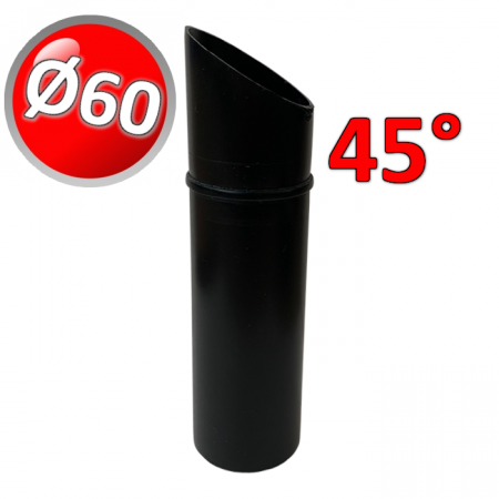 Terminale M-F 45° in PPs nero Ø 60 mm fumi caldaia condensazione