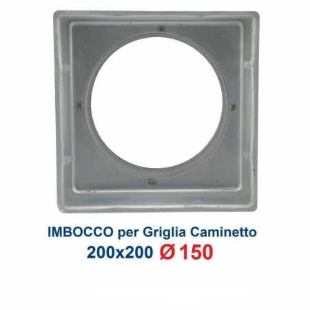 Bocchetta Aria 20x20 cm Griglia regolabile ALLUMINIO con Adattatore D.150 - Imbocco R