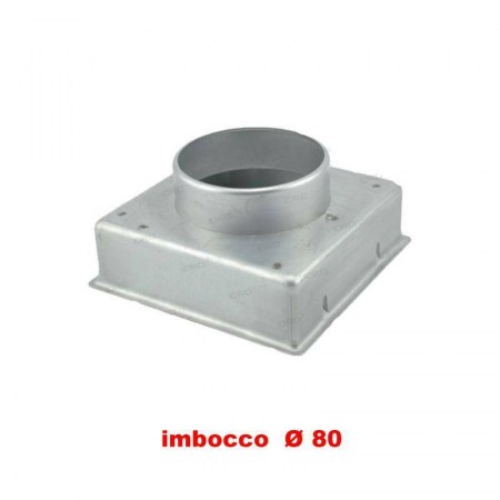 Bocchetta Aria cm20x20 regolabile Alluminio con Adattatore D.80 per Caminetti - Imbocco