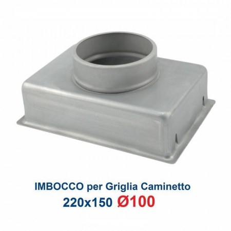 Griglia Bocchetta 22x15cm BRONZO Diam.100mm con Adattatore per Camino - Imbocco