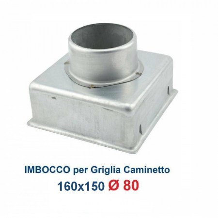 Imbocco per Griglia 16x15 diametro 60mm Raccordo Adattatore per Bocchetta Caminetto