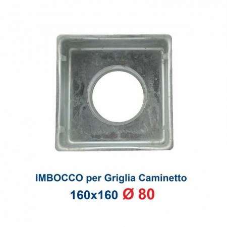 Griglia Bocchetta 16x16cm BRONZO Diam.80mm con Adattatore per Camino - Imbocco 80 R