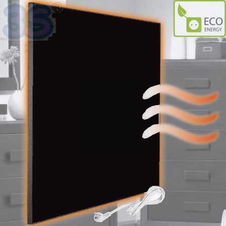 Piastra pannello riscaldante radiante elettrica a raggi infrarossi in ceramica colore NERO - potenza 395 watt - TC395_NRO