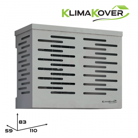 KLIMAKOVER K-110S Copri climatizzatore da design 110x83x59 cm silver in alluminio per unità esterna