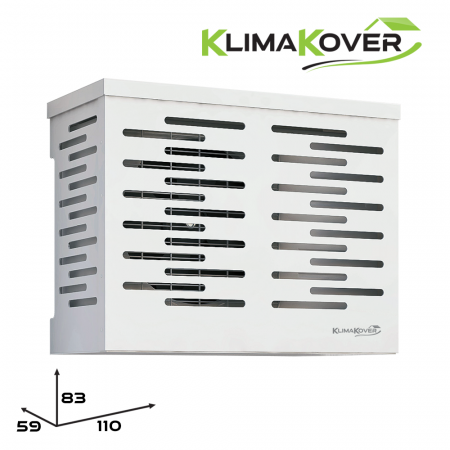 KLIMAKOVER K-110W Copri climatizzatore da design 110x83x59 cm bianco in alluminio per unità esterna