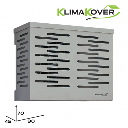 KLIMAKOVER K-900S Copri climatizzatore da design 90x70x45 cm silver in alluminio per unità esterna