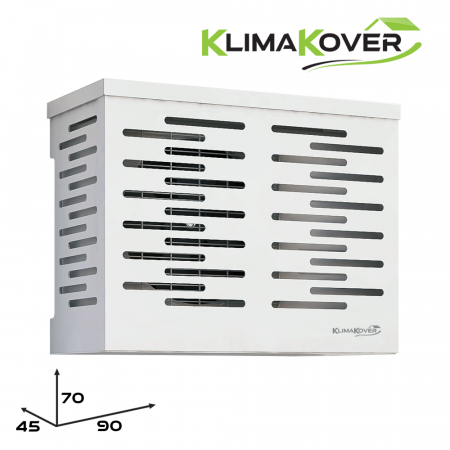 KLIMAKOVER K-900W Copri climatizzatore da design 90x70x45 cm bianco in alluminio per unità esterna