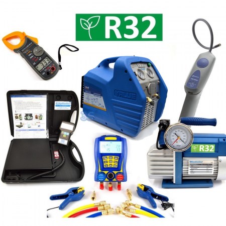 Kit attrezzatura patentino frigorista strumentazione R32 - recuperatore 3/4 Hp