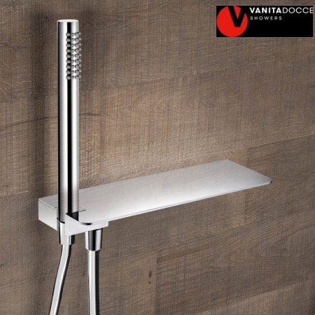 Kit doccia SHELF presa acqua con supporto, mensola e doccetta in ottone - Vanità docce 600.050.500