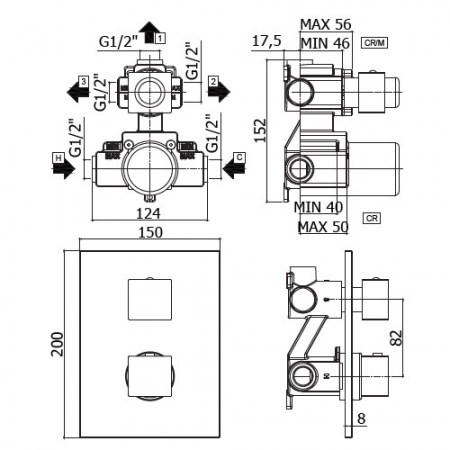 Dettagli dimensioni LEQ519 - Level Paffoni