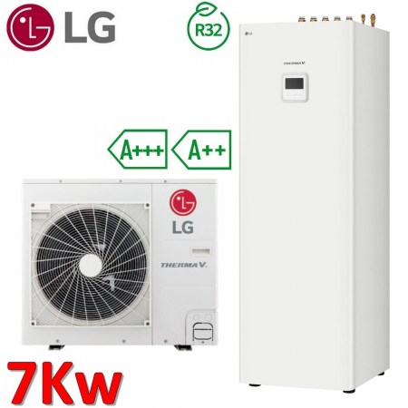 Pompa di calore aria acqua 7.0 Kw LG Therma V SPLIT con accumulo ACS integrato - HU071MR.U44 + HN0913T.NK0