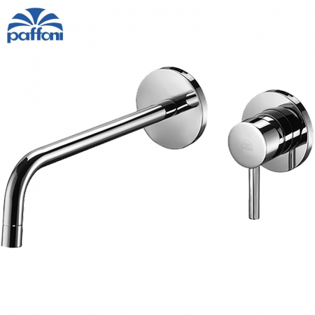 Miscelatore lavabo da incasso LIGHT PAFFONI LIG105 CR 70 con piastre in ottone Ø 70 mm