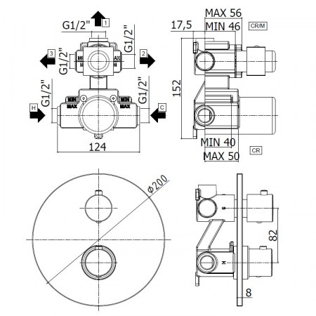 LIQ019 CR LIGHT Paffoni - scheda dimensionale9