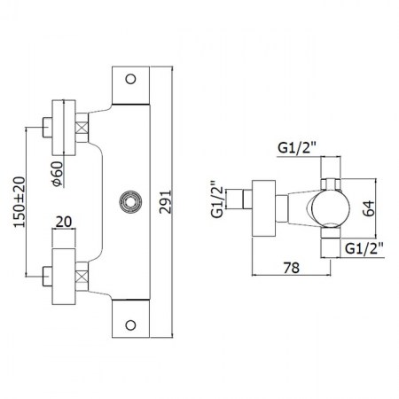 Light Paffoni LIQ169CR - Dimensioni