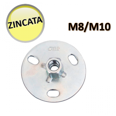 OTER - Piastra circolare di fissaggio zincata M8/M10 - M20002