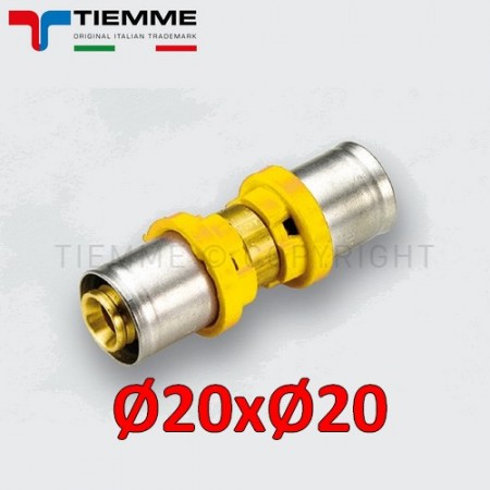 Multistrato per gas - Raccordo dritto doppio manicotto Ø 20 mm - 2650025