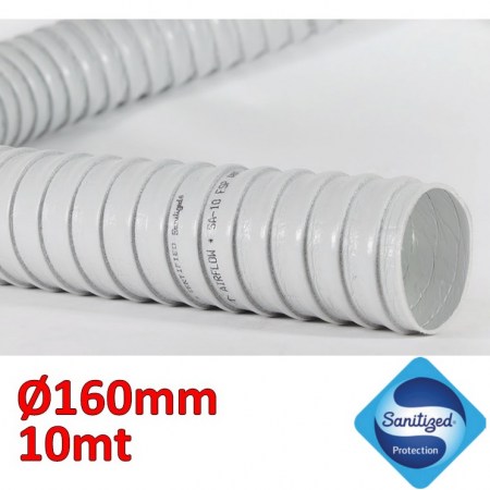 Condotto tubo flessibile MASTERSAN Ø 160 mm rotolo 10 mt - antibatterico e anti schiacciamento - CDTMS.160