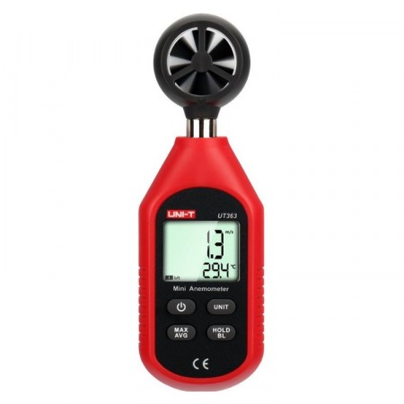 Mini anemometro digitale con display LCD UT363 - range 0-30 m/s