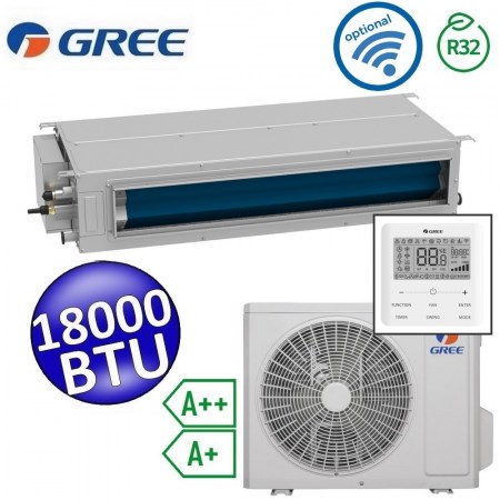 Climatizzatore mono canalizzato Gree R32 18000 Btu A++ A+ ultra piatto - comando a parete incluso - GUD50PS1/A-S+GUD50W1/NhA-S
