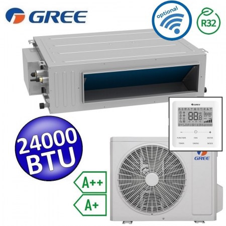 Climatizzatore mono canalizzato Gree R32 24000 Btu alta prevalenza A++ A+ U-MATCH 6 - GUD71PHS1/A-S+GUD71W1/NhA-S