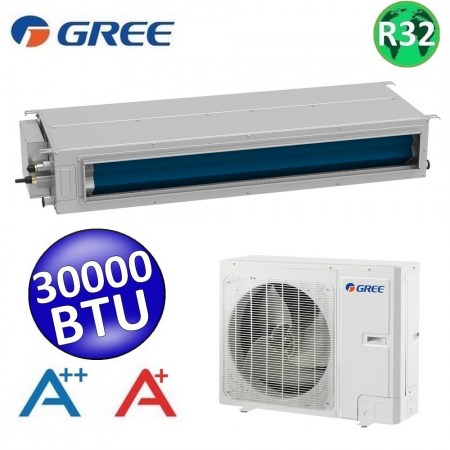 Climatizzatore mono canalizzato Gree 30000 Btu R32 media pressione A++ / A+ ultra sottile GUD85PS/A-T+GUD85W/NhA-T