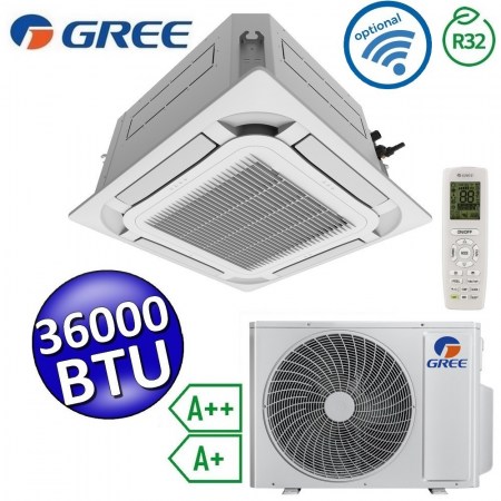 Climatizzatore mono a cassetta 8 vie Gree 36000 Btu R32 - U-MATCH 6 - GUD100T1/A-S+GUD100W1/NhA-S