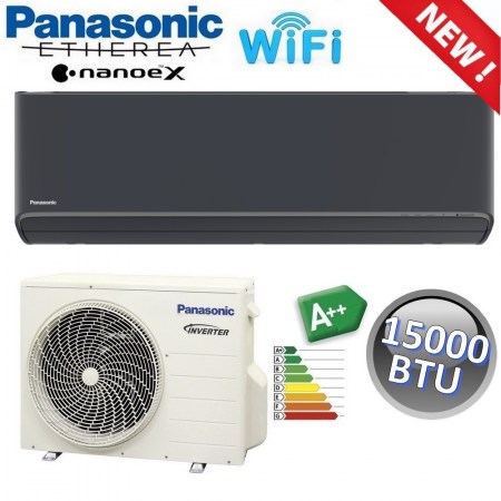 Climatizzatore mono split ETHEREA Nero Grafite R32 Panasonic - 15000 btu A+++ con WiFi CS-XZ42ZKEW-H+CU-Z42ZKE