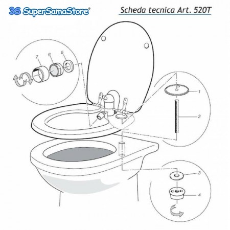 Copriwater Bidet 520 completo di Vaso in Ceramica Sospeso- Normus  VITRA