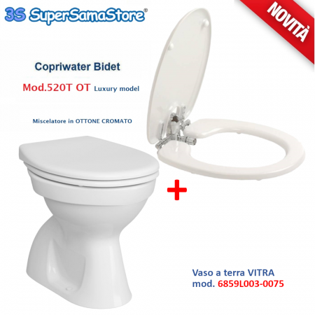 Copriwater Bidet 520 completo di Vaso in Ceramica a Terra-Normus VITRA