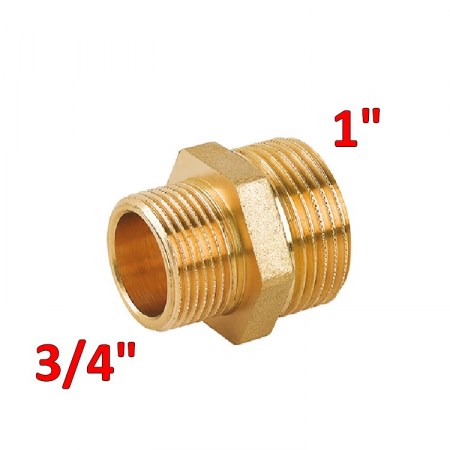 Nipples niples ridotto MM da 3/4″ x 1″ in ottone giallo
