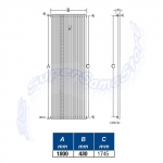 Disegno tecnico ORION - 180 x 43 - www.SuperSamaStore.it