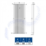 Disegno tecnico ORION - 180 x 50 - www.SuperSamaStore.it