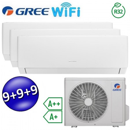 Climatizzatore inverter PULAR trial split Wi-Fi 9000 + 9000 + 9000 Btu GREE R32 classe A++/A+ PULARWTRIAL999(21)