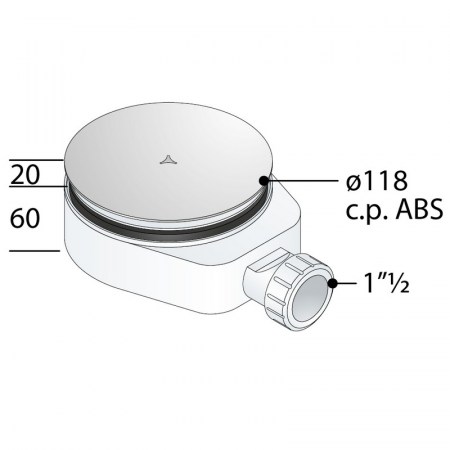 Piletta doccia TEA Auva Mini - 6621.076.6 - dimensionale