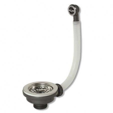Piletta basket lavello cucina foro 90mm con troppo pieno tondo - attacco 1-1/2 - 4808.01PB.11/2