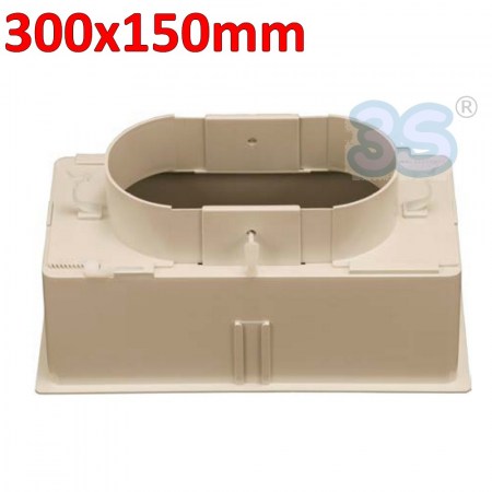 Plenum 300x150 mm in ABS con stacco regolabile da 160 a 200 mm e serranda - 172295