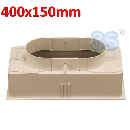 Plenum 400x150 mm in ABS con stacco regolabile da 160 a 250 mm e serranda - 172297