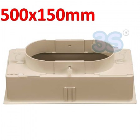 Plenum 500x150 mm in ABS con stacco regolabile da 160 a 250 mm e serranda - 547409