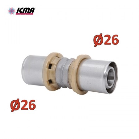 ICMA 400 - Manicotto giunto 26x26 diritto doppio - SEMPITER® raccordo a pressare
