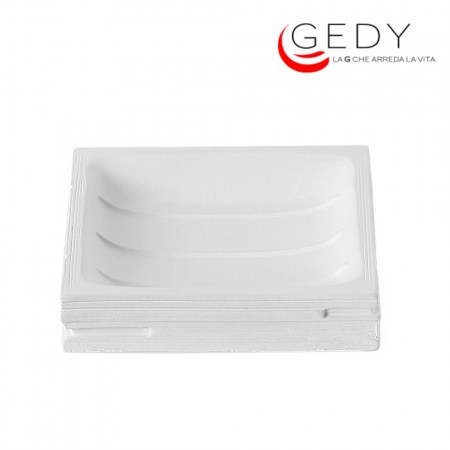 Porta saponetta Quadrotto Bianco Gedy - in termoplastico