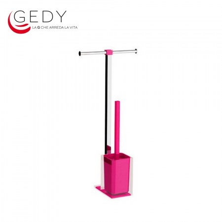 Piantana portarotolo e scopino wc RAINBOW GEDY - fucsia RA3276