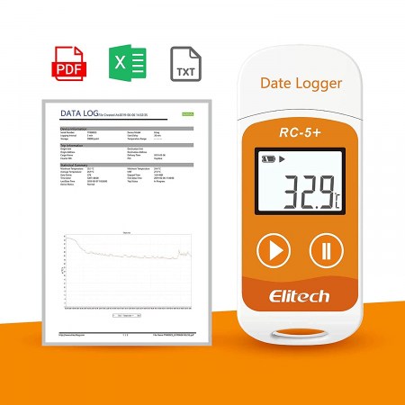 Elitech RC-5+ data logger, registratore di temperatura USB report in PDF