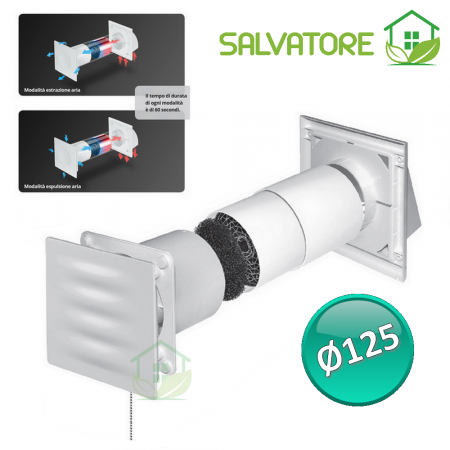 Recuperatore di calore monostanza Ø125- ventilazione meccanica controllata -Salvatore