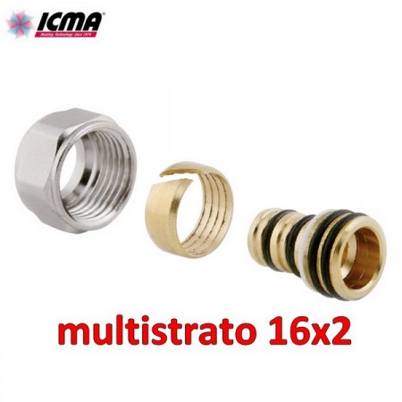 Adattatore raccordo valvola ICMA per tubo multistrato Ø 16x2 mm - 81098GH06