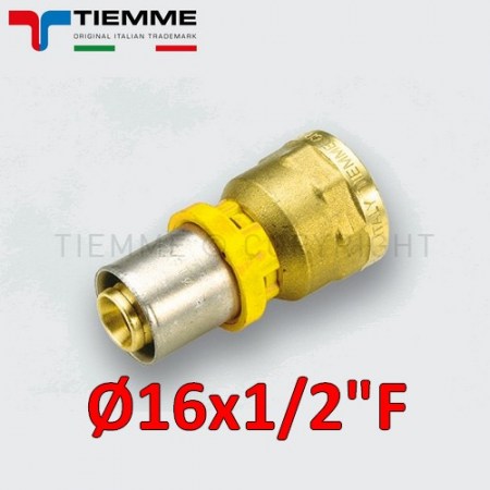 Multistrato per gas - Raccordo dritto femmina 1/2 x Ø 16 mm - 2650006