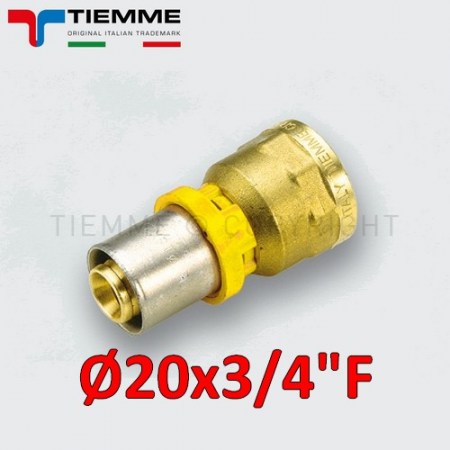 Multistrato per gas - Raccordo dritto femmina 3/4 x Ø 20 mm - 2650010