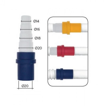 Raccordo adattatore tubo rigido Ø 20 mm passaggio tubo flessibile per scarico condensa - ADR.020