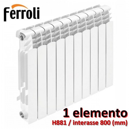 Ferroli PROTEO calorifero alluminio H. 881 interasse 800 (mm) - 1 elemento - ZE171181B