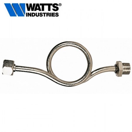 WATTS - Ricciolo M-F da 1/4″ di isolamento in rame nichelato per manometri e idrometri - 407D14