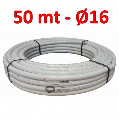 Tubo multistrato isolato rivestito per acqua Ø 16x2 mm - rotolo 50 mt